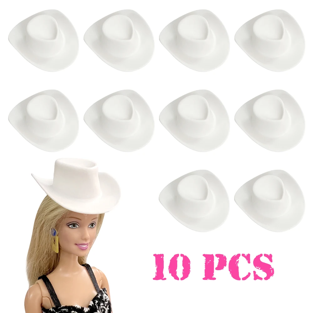 NK Official 10 шт Благородная шляпа кукла солнцезащитные шляпы летние PP имитация западных ковбойских шляп уличные аксессуары для куклы Барби Игрушка