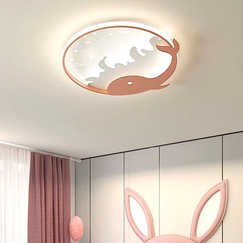 Новый корейский светильник для гостиной в стиле кантри, спальни, светодиодной лампы, детской комнаты, романтического ресторана, потолочного светильника с китом