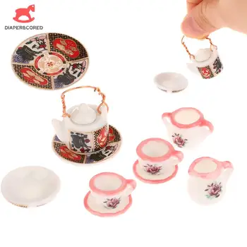 1 комплект аксессуаров для кукольного домика Керамическая посуда Чайная чашка разных цветов для украшения керамической модели Mini Ceramic Pocket  5