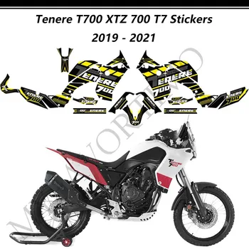 2019 2020 2021 Наклейки на топливный бак мотоцикла Накладка для YAMAHA Tenere T700 XTZ 700 T7 Набор наклеек Комплект Протектор Багажника  5