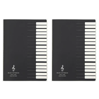 2X Записная книжка с музыкальными нотами в пять строк Музыкальная вкладка Staff Stave Notebook  10