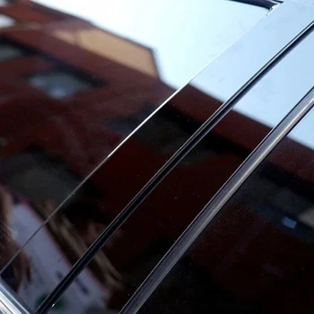 4шт глянцевых наклеек черного цвета для Skoda Fabia Mk3/MK4 2015 2016 2017-2023 Автомобильные стойки BC, аксессуары для отделки дверей, окон, панелей  5