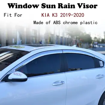 ABS Хромированный пластиковый Оконный козырек Вентиляционные шторы Защита От Солнца и дождя автомобильные аксессуары для KIA K3 2019-2020  3