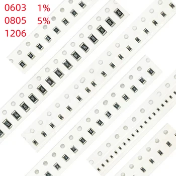 B 100 Шт 1% 0603 0805 1206 SMD резистор 0R ~ 10 М 1/4 Вт 82 150 22 330 Ом 1.8K 2K 2.2K 2.4K 2.7K 3K 3.3K 3.6K 3.9K 4.3K 4.7K 5.1K  5