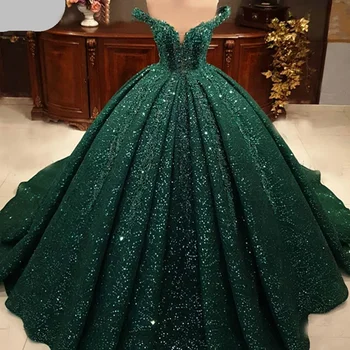 Flavinke Арабское зеленое кружевное бальное платье Вечерние платья с открытыми плечами, расшитое блестками, платья для выпускного вечера, расшитые бисером, для африканских женщин на заказ  10