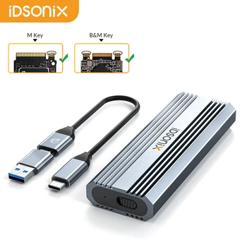 iDsonix NVMe Корпус SATA Case M.2 SSD Внешний Жесткий Диск Коробка Поддержка 10 Гбит/с NVMe PCIE и 6 Гбит/с SATA AHCI для Ноутбука Macbook  0