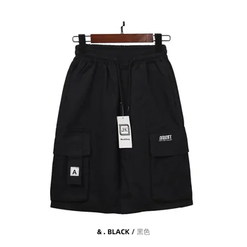 JHK ·BD Мужские черные шорты, брюки для спецодежды, модные и универсальные уличные шорты для спецодежды с несколькими карманами, износостойкие дышащие  10