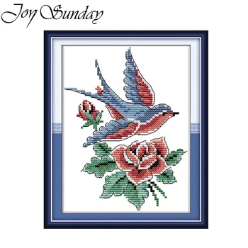 Joy Sunday Sale Наборы для вышивания птиц крестиком Aida Печать на холсте DMC Animal Patterns Набор для рукоделия 
