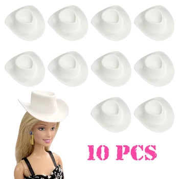 NK Official 10 шт Благородная шляпа кукла солнцезащитные шляпы летние PP имитация западных ковбойских шляп уличные аксессуары для куклы Барби Игрушка  10