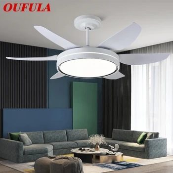OUFULA Fan Light Скандинавский светодиодный потолочный вентилятор Современный минималистичный ресторан, гостиная, спальня Коммерческий Электрический вентилятор  5