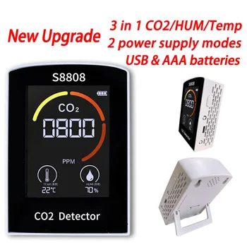 U50 Новый детектор углекислого газа CO2 в режиме реального времени, монитор качества воздуха на складе, монитор температуры и влажности, датчик CO2  5