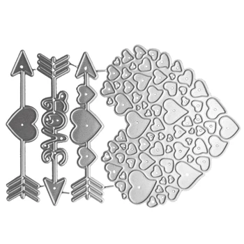 YYSD Штампы для вырезания полых сердечек с тиснением в форме сердца Шаблоны для вырезания открыток для скрапбукинга Альбом для поделок из бумаги  1