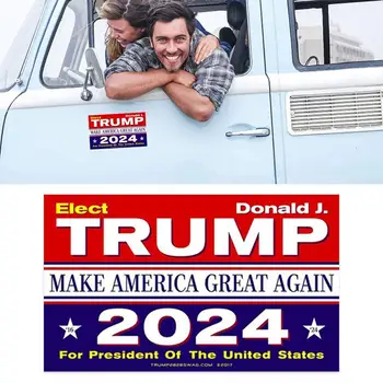 Автомобильные наклейки Trump 2024 Make America Great Again Виниловые наклейки на бампер, Виниловые наклейки America Great Again Президентские выборы  5
