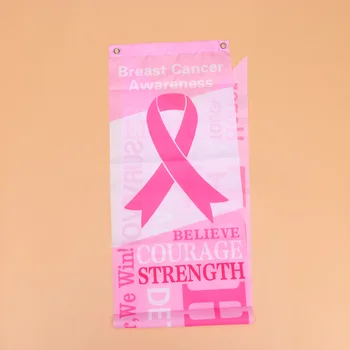 Баннеры о женском здоровье, пропаганда осведомленности о раке молочной железы, флаг с розовой лентой, Висящий флаг  5