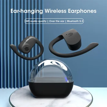 Беспроводные Наушники OWS с подвешиванием к уху Bluetooth 5.3, Hi-Fi стерео бинауральные подвесные наушники, Сверхдлинное Время автономной Работы, Открытые спортивные Наушники  5