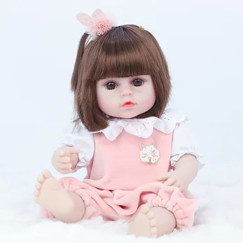 В наличии 38-сантиметровая кукла-Реборн, имитирующая детскую виниловую мягкую клеевую симпатичную куклу-симуляцию, детская игрушка, Распродажа кукол  5