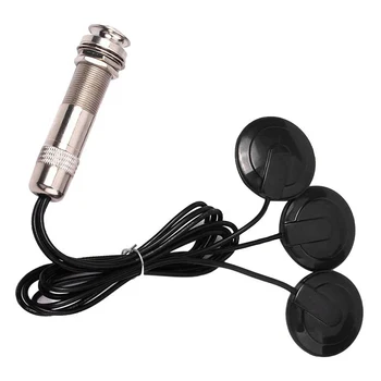 Гитарный звукосниматель, пьезоконтактный звукосниматель микрофона, 3 датчика для акустического разъема 6,35 мм (черный)  5