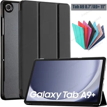 Для Samsung Galaxy Tab A9 Plus Чехол SM-X210 SM-X216B Чехол-подставка для Tab A9 8,7 SM-X110 SM-X115 Тонкий жесткий ПК с прозрачной черной крышкой  5