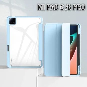 Для Xiaomi Mi Pad 6 Pro Case 11 Держатель Карандаша Прозрачная Задняя Подставка Чехол для планшета Funda Xiaomi Pad 6 Case Mi Pad 6 Pro 2023  1