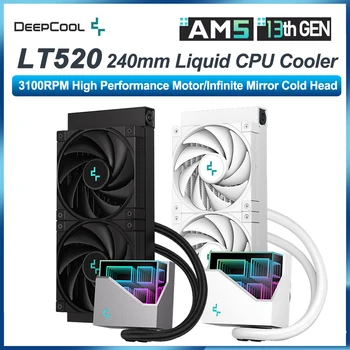 Жидкостный Процессорный Кулер DEEPCOOL LT520 240 Infinite Mirror Cold Head Высокопроизводительный Водяной Радиатор Для LGA1700 2011 115x AM4 AM5  5