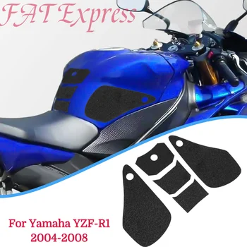 Защитная накладка бака YZFR1 для Yamaha YZF-R1 YZF R1 2004-2008 2007 2006 Наклейка на мотоцикл, наклейка на газовое топливо, коленный захват, тяговая сторона  10