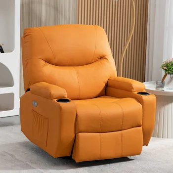 Кожаное современное кресло с откидной спинкой, Многофункциональное электрическое кресло для чтения, Роскошное эластичное кресло для спальни с откидной спинкой, Напольная мебель для отдыха Sillon  4