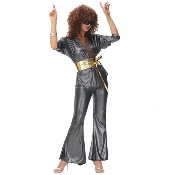 Костюмы хиппи мира и любви на Хэллоуин для женщин, карнавальная вечеринка, винтажная одежда для дискотеки 1970-х, костюмы для косплея рок-хиппи  10