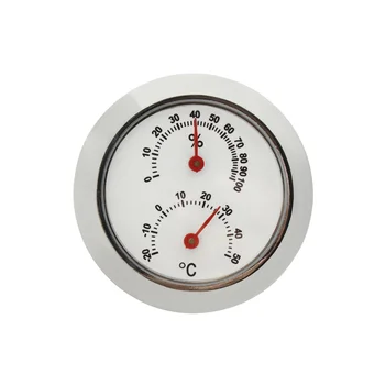 Круглый гигрометр Мини-гигрометр Серебристый термометр для влажной и сухой  5