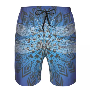Летние мужские купальники 2022 года, шорты, пляжная одежда с ручной росписью Dragonfly, плавки, мужской купальник  1