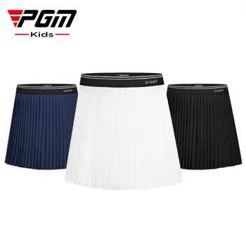 Летняя юбка для гольфа для девочек PGM, быстросохнущие спортивные складки на эластичном поясе, QZ090  2