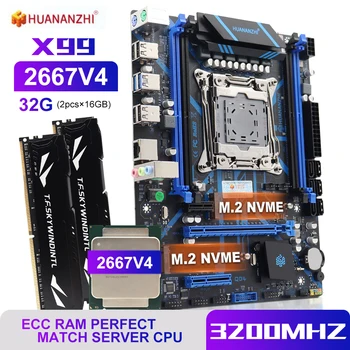 Материнская плата HUANANZHI X99 3200 МГц LGA 2011-3 XEON X99 использует Intel E5 2667 v4 и поддерживает DDR4 RECC  5
