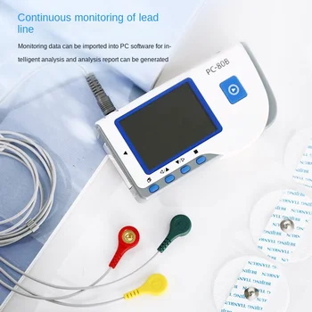 Медицинский 24-часовой динамический регистратор электрокардиограммы Likang Heart ECG Detector Портативный автоматический анализ  4
