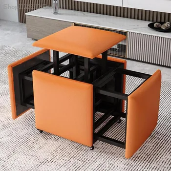 Многофункциональный комбинированный табурет для игры в кубик Рубика, бытовой раскладной диван, небольшая скамейка, гостиная, чайный столик, сетка, красное хранилище  4