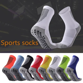 Мужские Женские спортивные футбольные носки в противоскользящую полоску, Баскетбол, бег, Велосипед, Спортивный зал, Дышащий компрессионный носок  5