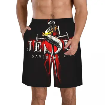 Мужские пляжные шорты Christian Warrior, Быстросохнущий купальник для фитнеса, Забавные уличные забавные 3D-шорты  4