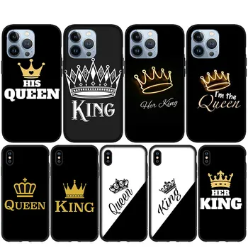 Мультяшный Король Королева Пара Влюбленных Мягкий Чехол для iPhone 14 13 12 Mini 11 Pro XS Max X XR 6 7 6S 8 Plus + SE Чехол Для Телефона  5
