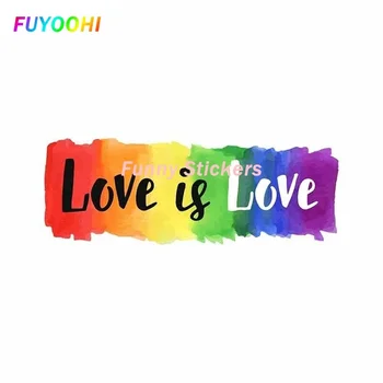 Наклейки FUYOOHI Play Love Is Love, автомобильные наклейки для гей-парада ЛГБТ, водонепроницаемая Солнцезащитная наклейка для JDM, графика на бампере, багажнике грузовика  4