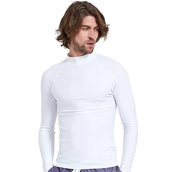 Новые мужские модные рубашки Split Comfort с длинным рукавом, топы для серфинга, водные виды спорта, Пляжное плавание, Фитнес, серфинг, Быстросохнущая UPF 50 + M-4XL  5