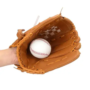 Перчатки для софтбола Удобные спортивные перчатки для игры в бейсбол из искусственной кожи, инструменты для тренировки ловли и подачи бейсбола для  4