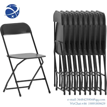 Пластиковый складной стул серии YYHCHercules ™ - черный - 10 упаковок Весом 650 фунтов, удобный стул для мероприятий-легкий  1