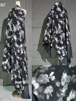 Плиссированная Жаккардовая ткань, окрашенная чернилами Композитное платье Верхняя одежда Дизайнерская одежда Швейная ткань Метры ткани Материал для поделок  4