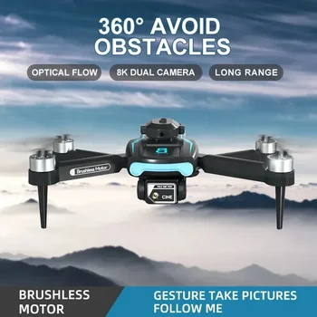 Профессиональное удержание высоты, обход препятствий с четырех сторон, складной квадрокоптер с двойной камерой 8K HD Dron F169 WIFI FPV RC Drone  4