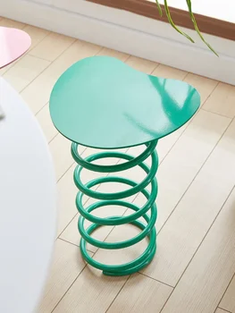 Пружинный стул Пуфик для прихожей Nordic Пружинный Приставной столик Современный Туалетный столик для макияжа Подставка для ног под стойкой стола  5