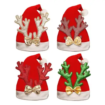 Рождественская Дизайнерская Шляпа С Оленьими Рогами, Удобные Утолщенные Костюмированные Шляпы Для Рождественского Фестиваля, Вечерние Декоративные Блестящие Шляпы Санта-Клауса  5