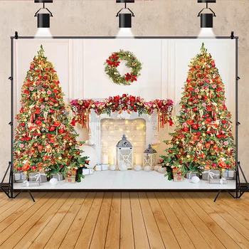 Рождественская елка SHENGYONGBAO, окно, фон для фотосъемки конфет, Деревянные двери, снеговик, кинотеатр, Сосновый новогодний фон, реквизит LA-45  5