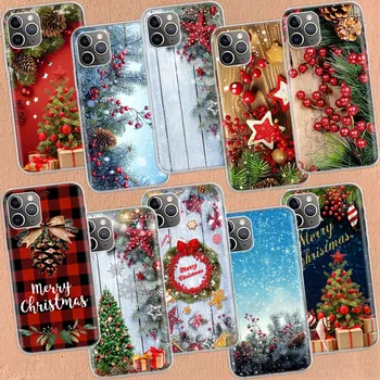Рождественская Подарочная Коробка Christmas Tree Elk Прозрачный Чехол С Изображением Лося Для iPhone 11 13 14 Pro 15 Pro Max 12 Mini SE 2020 XR X XS Max 7 8 Plus F  5