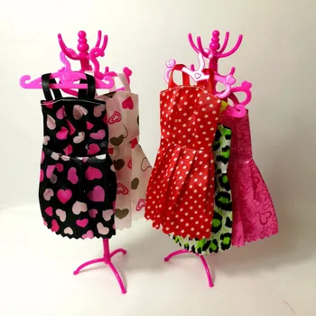 Розовый Набор Смешанных вешалок, Вешалка для одежды, аксессуары для одежды Барби, Платье, юбка, Обувь, Кукольный домик, Подарочная игрушка для девочек  5