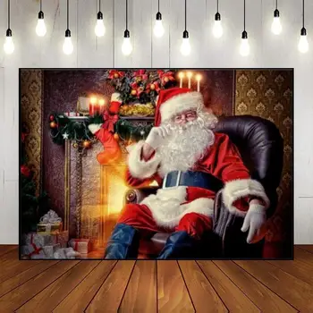 С Рождеством, Санта, Фоновые фотографии на открытом воздухе, декор для душа ребенка, Индивидуальный фон для дня рождения, Обои, Канун Фото  10