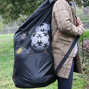 Сетчатая сумка для хранения футбола сверхбольшой емкости, регулируемая водонепроницаемая сумка для баскетбола, волейбола, сумки для спортивных мячей  4