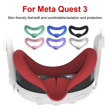 Силиконовая VR-маска для лица, Светонепроницаемый интерфейс для лица, маска для защиты от пота, подушка для лица, замена аксессуаров Meta Quest 3  5